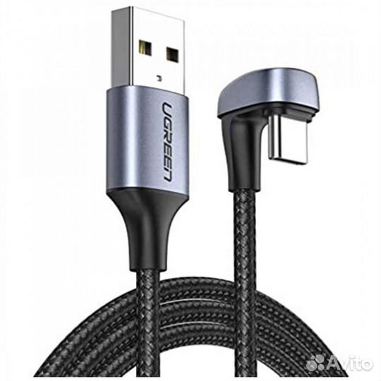 Кабель USB-A - Type-C угловой, 1,00 м., черный (US