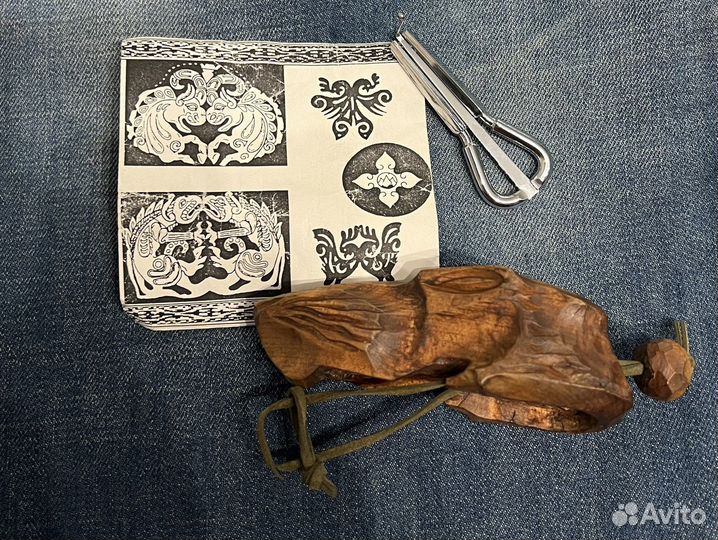 Варган из нержавейки с чехлом из дерева