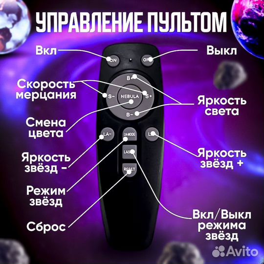 Ночник проектор звездного неба космонавт