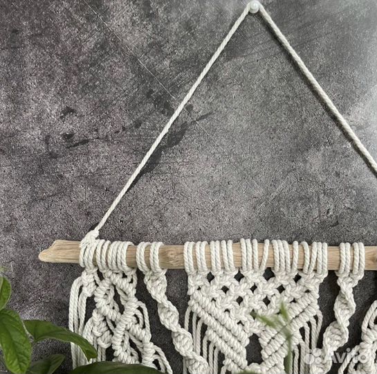 Панно макраме бохо на морской коряжке длина 55 см