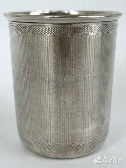 Стакан гильоше Пец серебро 84 проба 71 г. 194 мл