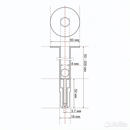 Тарельчатый дюбель гриб с гвоздем для монтажных пистолетов IN40 (200 шт/уп) fedast