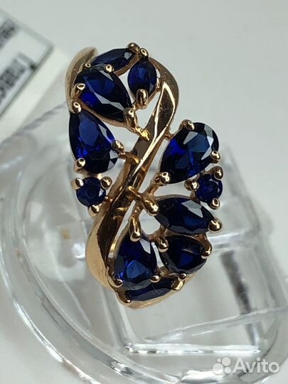 Кольцо с сапфирами золото 585/17,5р./2,12 гр