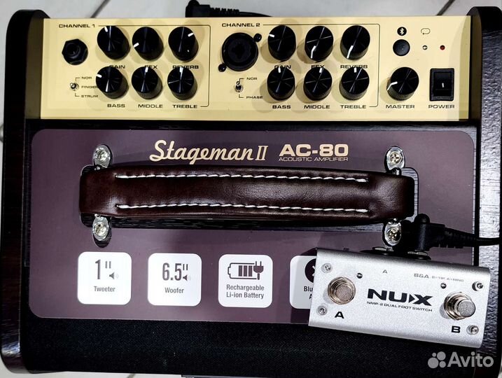 Комбик для акустической гитары, 80Вт, аккум