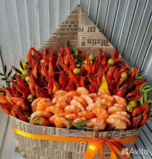 Съедобные букеты из раков