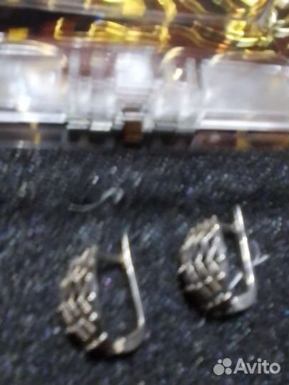 Серебро серьги,мельхиор