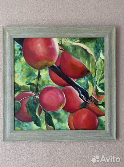 Картина маслом на холсте / яблоки
