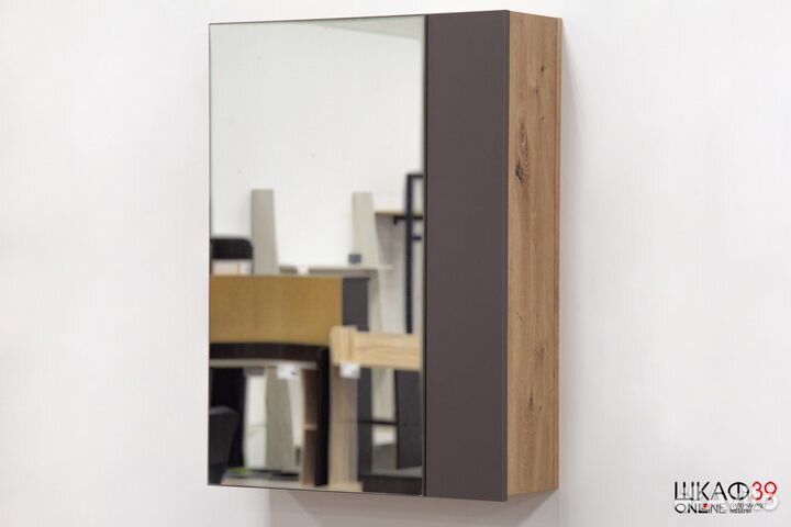 Ирис 18.404.01 шкаф навесной с зеркалом дуб артиса