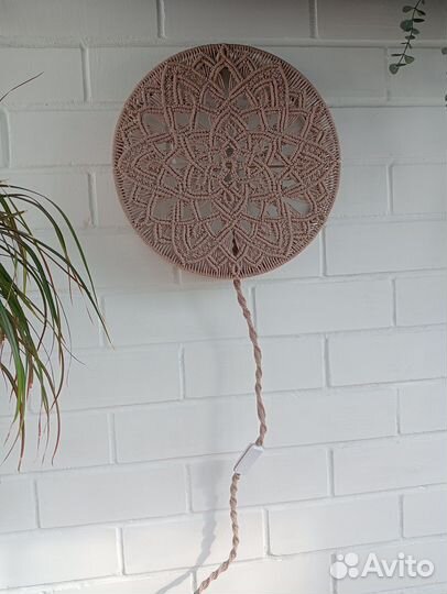 Настенный светильник макраме