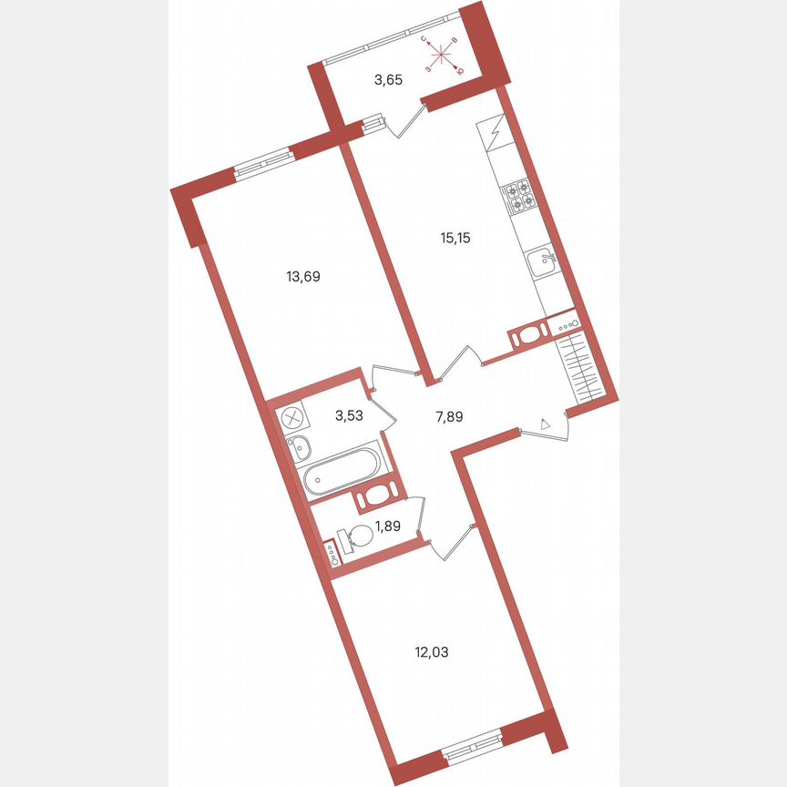 2-к. квартира, 56 м², 7/11 эт.