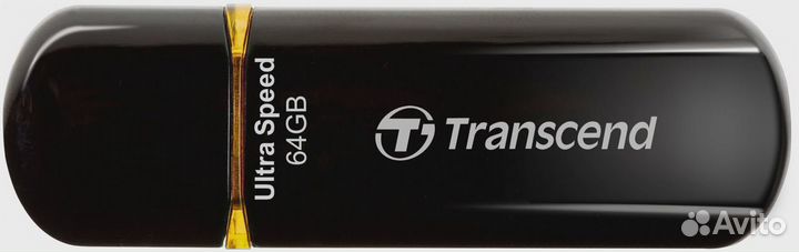 Флешка Transcend JetFlash 600 64 гб, 1 шт., черный