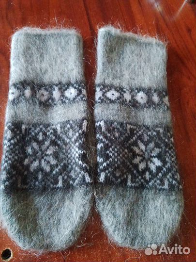 Варежки рукавички женские мужские пуховые