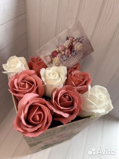 Цветы мыльные розы букет на подарок