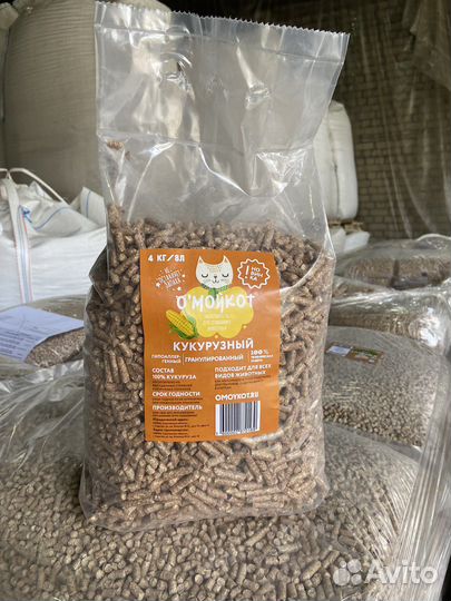 Кукурузный наполнитель для животных 4 кг/8 л