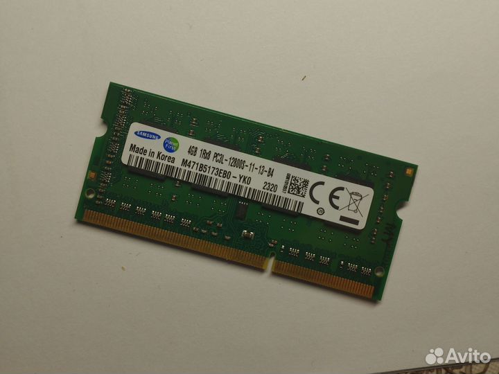 Оперативная память DDR3L 4 gb SO dimm для ноутбука