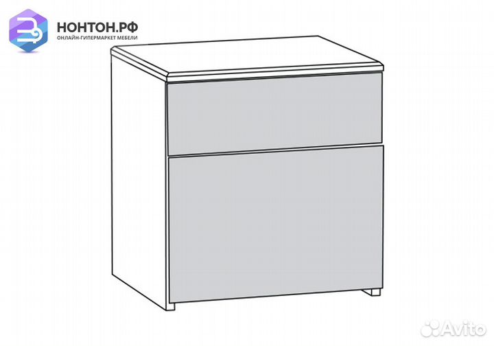 Тумба прикроватная Амели 13.78 шелковый камень / б