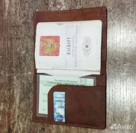 Обложка на паспорт кожаная ручная работа
