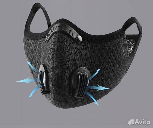 Спортивная маска с клапанами выдоха batfox KN95