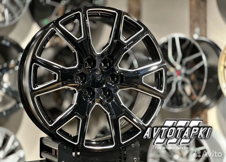 Диски на cadillac r22 6x139,7 black polish 358