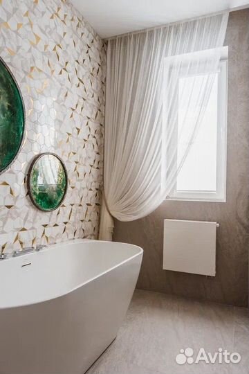 Штора из белой вуали 700х270