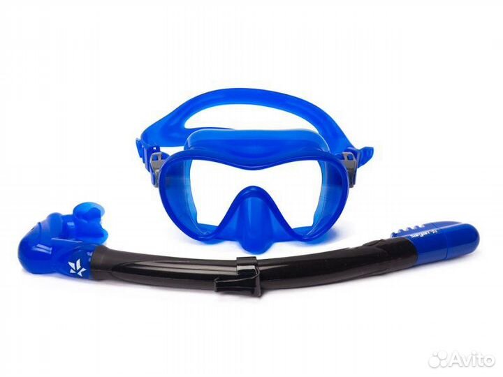 Комплект маска и трубка Агидель Bright Blue Black