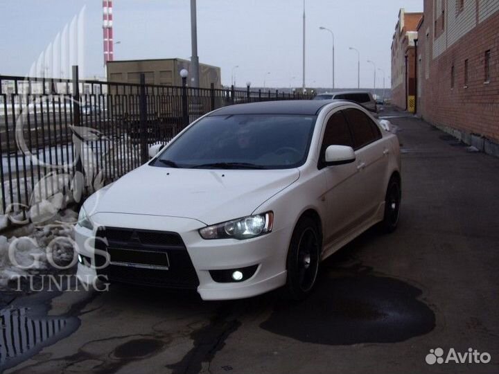 Клыки на передний бампер Mitsubishi Lancer 10