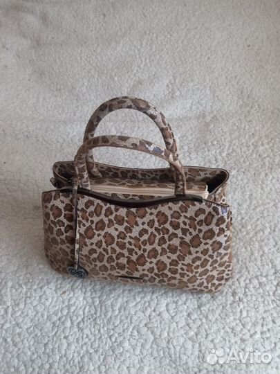 Сумка натуральный замш с леопардовым принтом