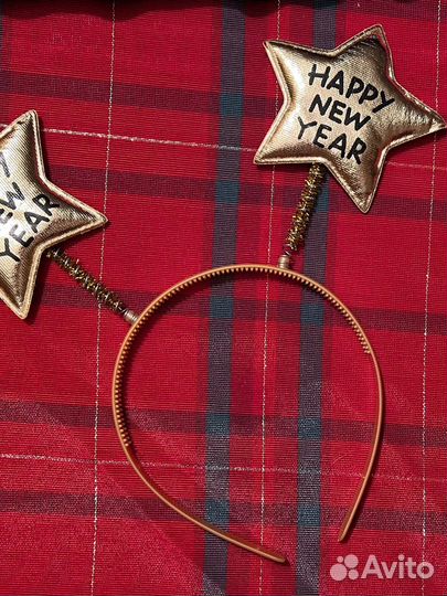 Ободок звезды New Year, золотого цвета