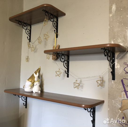 Набор из 3-х полок с фигурными кронштейнами