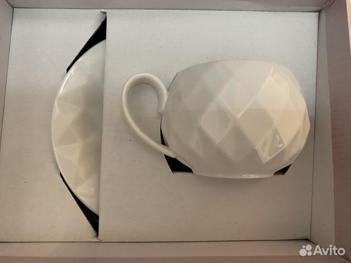 Чашка с блюдцем фарфор