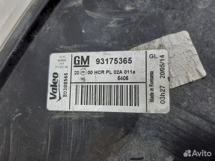 Фара 93175365 Opel Meriva A (2003-2010)