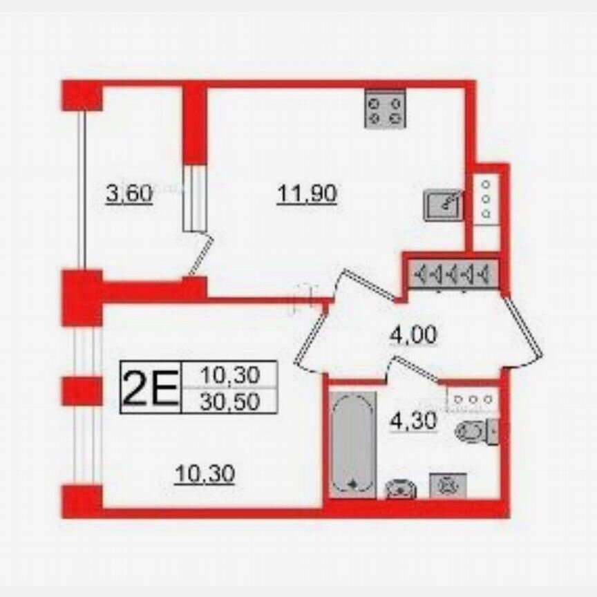 1-к. квартира, 30,5 м², 9/10 эт.