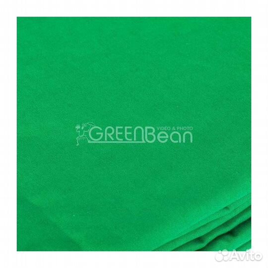 Зеленый тканевый фон хромакей GreenBean Field 300