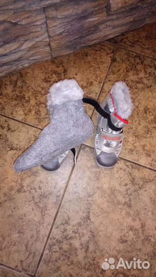 Лыжные ботинки spine +лыжи с креплениями и палки