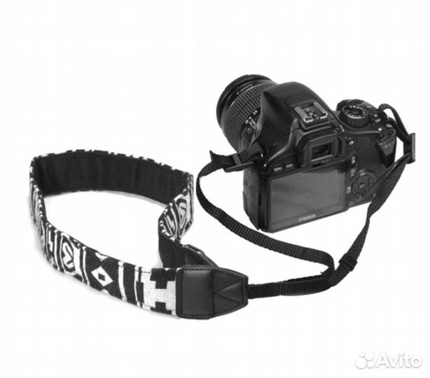 Ремень на шею или плечо для любой фотокамеры чб