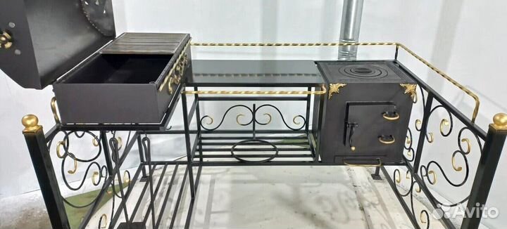 Мангал с печкой под казан