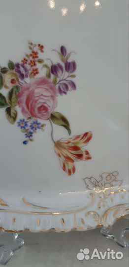 Антикварный поднос фарфор Германия