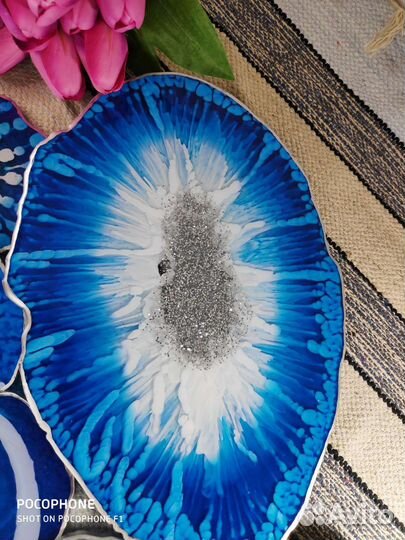 Поднос сервировочный и четыре подстаканника