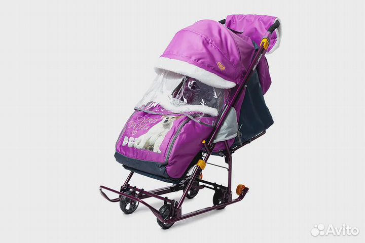 Санки-коляска нашидетки со щенком орхидея