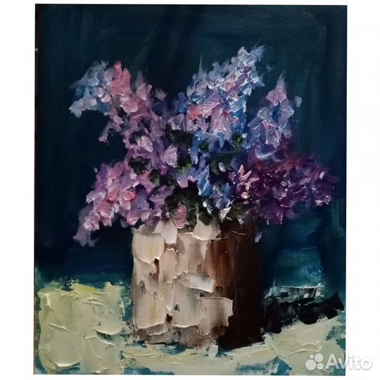 Картина маслом на картоне