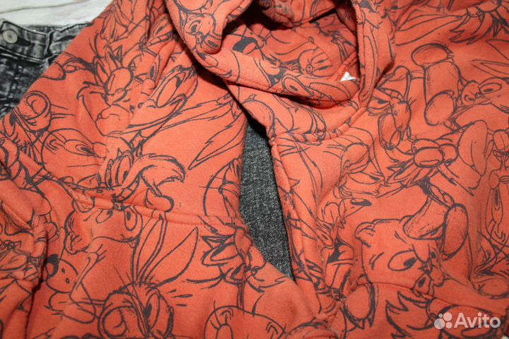 Джинсы+худи футер с начесом, для двойни (Sela, 110