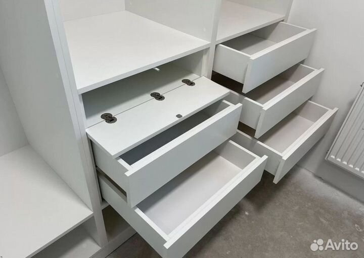 Гардеробная на заказ. Гардеробная Белая двусторонн