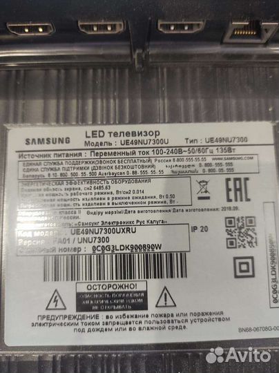 Телевизор samsung smart tv ue 49 4 k
