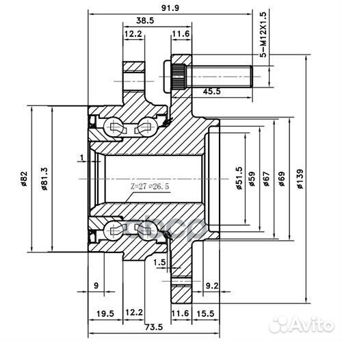 Ступица передняя Z89682R Zikmar