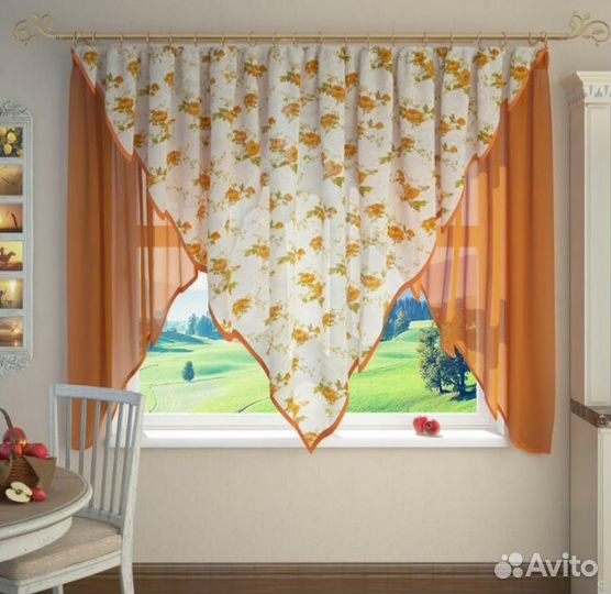 Шторы тюль оранжевый