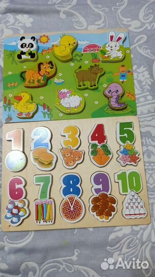 Деревянные пазлы вкладыши