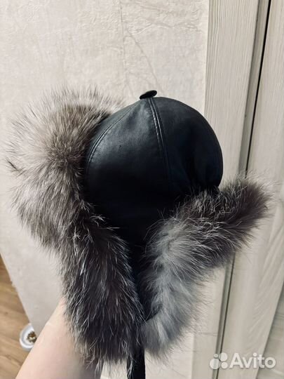 Шапка ушанка песец
