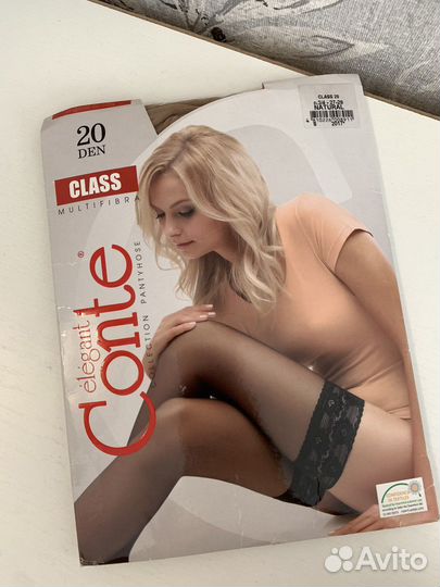 Чулки новые 20 den, р.3/4, цвет natural