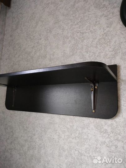 Полки с креплениями чёрные 2штуки