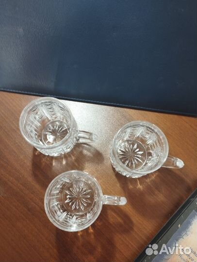 Кружечки СССР хрусталь, звенят 3 шт